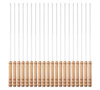 Gatuida Brochettes de crevettes 20 pièces : brochette avec manche en bois - bâtonnets métalliques en acier inoxydable pour, barbecue, camping, ustensiles de cuisine, feu de camp, gril, cuisson