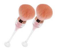 Gatuida Brosse à Ongles Dépoussiérante Lot de 2, Grosse Tête Douce de Verre à Vin, Accessoires Nail Art Portables pour Manucure et Maquillage, Usage Professionnel et Voyage, Plastique