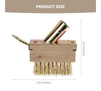 Gatuida Brosse Métallique de Désherbage Grattoir Triangulaire en Acier Manche Long en Bois Brosse Anti-Mousse pour Joints de Pavés Trottoirs et Fissures Outil de Jardinage