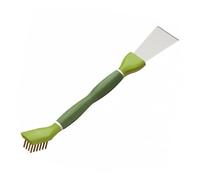 Gatuida Brosse Nettoyante Multifonction avec Grattoir Vert Outil Double Tête pour Cuisine et Salle de Bain Brosse de Nettoyage Polyvalente pour Évier Fissures et Surfaces Délicates