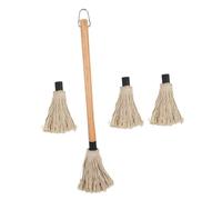 Gatuida Brosse pour Barbecue avec Manche Bois Balai à Badigeonner Réutilisable pour Barbecue Brosse à Huile Détachable pour Gril