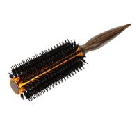 Gatuida Brosse Ronde Résistante Chaleur avec Poils de Sanglier et Manche Bois Brosse Coiffante pour Boucles Brillantes Adaptée Aux Cheveux Courts et Barbe