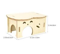 Gatuida Cachette en Bois pour Hamster Résistante Aux Morsures, Cabane Petite Taille, Bois Naturel, Décoration Et Habitat pour Cage, Adaptée Aux Hamsters Et Cochons D’Inde, Usage Quatre Saisons
