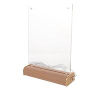 Gatuida Cadre Photo Acrylique Transparent 20,3 X 15,2 Cm avec Support en Bois Stable, Porte-Affiche de Table Multifonctionnel pour Bureau et Événements, Présentoir à Menus Autoportant