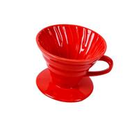 Gatuida Cafetière Filtre Céramique Rouge Tasses Créative et Accessoire Café Maison et Bureau Filtre Pratique pour Préparation Manuelle