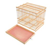 Gatuida Cage à Oiseaux Rectangulaire Bambou Légère avec Plateau Amovible et Crochet Cage Portable pour Petits Perroquets Pinsons Canaris et Perruches Facile à Nettoyer pour Extérieur et