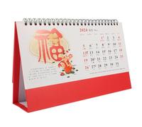 Gatuida Calendrier de Bureau à Reliure Spirale Calendrier Chinois Du Nouvel An Dragon Compact pour Bureau et Maison Planificateur Pratique pour Organisation Quotidienne