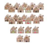 Gatuida Calendrier de L’Avent 24 Boîtes en Papier de Maison D’Épices Coffret Présent de Noël à Monter Soi-Même Décorations Festives Pliables pour Friandises et Souvenirs de Fête
