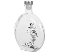 Gatuida Carafe à Vin en Verre Transparent Bouteille d'Alcool Portable Petite Taille Bouteille de Vin Délicate Épaisse pour Spiritueux et Conservation au Quotidien