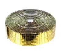 Gatuida Carrelage Miroir Adhésif Autocollant 10 Mètres Rouleau Carreaux Mosaïque Carrés 5X5Mm en Verre Doré Décor Mural DIY pour Maison la Cuisine Salle de Bain