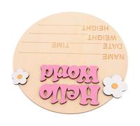 Gatuida Carte commémorative de liste de croissance Accessoires de pépinière pour bébé Accueillant personnalisé est signe d'annonce de bébé signe d'annonce de naissance de pépinière en bois