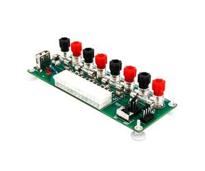 Gatuida Carte d'alimentation ATX 24 Broches Bornier et Fusible Remplaçable, Adaptateur Secteur pour Boîtier D'ordinateur de Bureau, Module Terminal de Sortie d'alimentation Indicateur,
