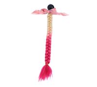 Gatuida Casque Décoration Tresse Perruque avec Nœud Tresse Africaine Synthétique Dégradé Rose Accessoire Cheveux avec Ventouse pour Casque et Adulte