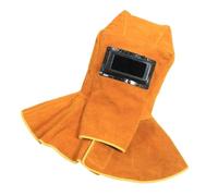 Gatuida Casque Soudage Cuir Épais avec Capuchon Détachable Protection Respirante pour Soudeur et Isolant Thermique Durable pour Travail de Soudure