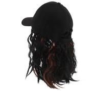 Gatuida Casquette Baseball Femme avec Perruque Intégrée Bob Court Bouclé Noire Style Naturel pour Activités Extérieures et Protection Solaire