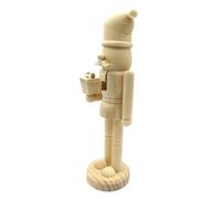 Gatuida Casse-Noisette Bois DIY Non Peint Soldat Décoratif Stable pour Noël Figurine Festive à Peindre Charme de Chance pour Décoration Maison