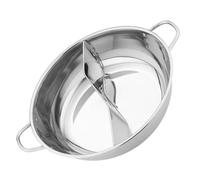 Gatuida Casserole Inox à Deux Compartiments Pot à Hot Pot Divisé pour Soupe Épicée et Claire Cuisine Maison et Professionnelle et Facile à Nettoyer