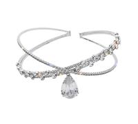 Gatuida Chaîne Pendentif Goutte D’eau Cristal Bijou Tête Et Cou En Métal Alliage Chaîne Femme Double Usage Pour Mariage Et Cérémonie Accessoire Bijoux Élégant