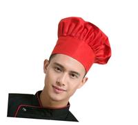 Gatuida Chapeau de Chef aux Champignons Rouge en Polyester et Coton Confortable et Réutilisable pour Écoles et Hôtels la Cuisine Professionnelle