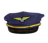 Gatuida Chapeau de Pilote Octogonal Bleu en Polyester Portable et Réutilisable pour Cosplay et Fêtes à Thème Aéronautique, Accessoire de Costume de Fête Élégant