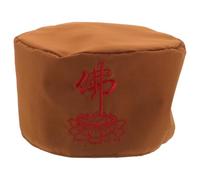 Gatuida Chapeau de prière de moine, coiffe de, couvre-chef de moine | Calotte de prière pour moine, construction à double couche, chapeau brodé de Bouddha pour le temple, pratique religieuse