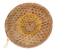 Gatuida Chapeau de Soleil en Bambou Tissé 365 CM X 14 CM Chapeau de Pêcheur Unisexe Corde Léger et Résistant Protection Anti-Pluie et Anti-Soleil pour Spectacles et Événements en