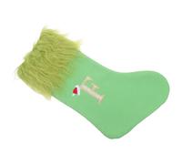 Gatuida Chaussette de Noël Géante Verte Tricot avec Broderie Lettre Chaussette de Noël avec Sangle Suspendue Cadeau Peluche pour Décoration Sapin et Fête