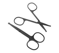 Gatuida Ciseaux de Précision avec Bouts Arrondis en Acier Inoxydable Lot de 2 Facile à Utiliser pour Épilation du Nez et Entretien des Poils du Visage, Unisexe