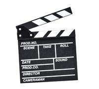 Gatuida Clap de Cinéma en Bois Massif Noir Petit Format Accessoire de Réalisation Effaçable Planche Clap pour Tournage Vidéo et Cinéma Amateur Outil Pratique pour Notes de Scène