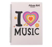 Gatuida Classeur de partitions de piano blanc, 60 pages, format A4 | Pochettes non réfléchissantes pour une lecture facile, attaches latérales sécurisées pour éviter le glissement, pages