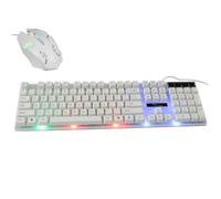 Gatuida Clavier Et Souris De Jeu Ergonomiques Rétroéclairés Ensemble Blanc avec Clavier Mécanique à Sensation Professionnelle Et Design Anti-dérapant