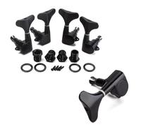 Gatuida Clés D'accordage de Guitare Basse 4 Pièces 2l2r en Alliage de Zinc Noir avec Vis et Bagues, Installation Facile pour Basse Acoustique 4 Cordes
