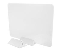 Gatuida Cloison de Bureau en Acrylique 30x40 Cm Blanc 2 Supports Plastiques - Panneau de Séparation Autoportant pour Espace de Travail, Séparation D’études et Confidentialité au Bureau
