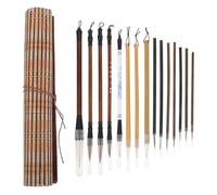 Gatuida Coffret de Calligraphie Chinoise 15 Pièces Pinceaux en Bois de Tailles Variées Stylo Pinceau pour Peinture à L’Aquarelle et Écriture Artistique Kit Complet pour Débutants et