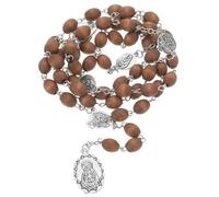 Gatuida Collier Bois pour Hommes et Femmes Chapelet Vintage à Perles Religieuses Accessoire Élégant pour Cérémonies et Vie