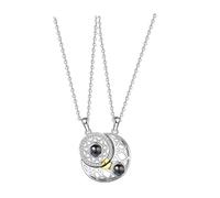 Gatuida Collier de Couple Magnétique 2 Pièces Soleil et Lune Projection je T'Aime en 100 Langues Pendentifs Assortis Légers pour Valentin Bijou Romantique pour Petit Ami et Petite Amie