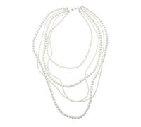 Gatuida Collier de Perles de Simulation Multicouches Longs pour Femmes, Style Chic, Verre Brillant, Accessoire pour Pull, Design à Plusieurs Rangs, Longueur Ajustée, Look