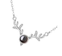 Gatuida Collier Élégant Forme Cerf Bijou de Cou Stylé avec Motif de Noël Pendentif Finement Travaillé et Résistant