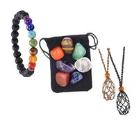 Gatuida Collier en Pierre Cage Naturel Irrégulier Porte-pierres en Corde DIY Suspendu pour Pendentif Multicolore Bricolage Bijoux Spirituels Santé Alternative