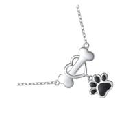 Gatuida Collier Forme Patte de Chien Cœur Pendentif pour Femmes et Accessoire Mode et Brillant pour Mariage et Fête