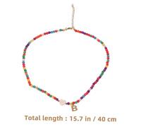 Gatuida Collier Lettre Acier Inoxydable pour Femmes et Adolescentes Perles Colorées Turquoise Design Élégant pour Tour de Cou Charme Unique et Confortable