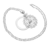 Gatuida Collier Loupe Grossissante 3x pour Femmes, Collier Pull Argenté en Métal, Loupe Portable pour Lecture et Couture, Pendentif Bijou Élégant et Fonctionnel Quotidien