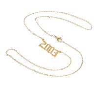 Gatuida Collier Numérique en Acier Inoxydable Doré 2003 Chaîne de Cou pour Femme Pendentif Chiffre Personnalisable Collier Chaîne de Clavicule Élégant Soirées et Fêtes