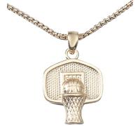 Gatuida Collier Pendentif Basket-Ball pour Garçons en Alliage Jaune Chaîne de Collier Sport Hip-Hop Bijou pour Tenue Décontractée et Présent Fan Basket-Ball