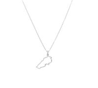 Gatuida Collier Pendentif Carte du Liban en Acier Inoxydable Collier Chaîne Liban Unisexe Bijou Drapeau Libanais Creux Accessoire pour Homme et Femme