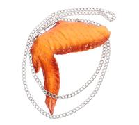 Gatuida Collier Pendentif Imitation Nourriture Adulte Couleur Orléans Effet Frit Aile De Poulet Fête Hip-hop Accessoire Mode