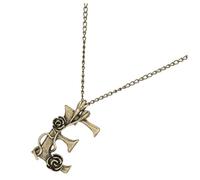 Gatuida Collier Pendentif Lettre E Femme en Alliage Ancien Bronze, Chaîne Vintage Décorative pour Pull et Robe, Bijoux Simples et Rétro pour Femmes, Accessoire Élégant au Style Unique