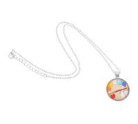 Gatuida Collier Pendentif Palette de Peinture pour Artistes et Professeurs d'Art Alliage de Zinc et Verre Couleur Argentée Bijou pour Étudiantes en Art Accessoire Mode Polyvalent