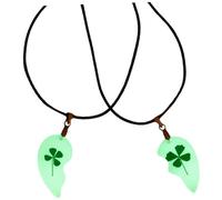 Gatuida Collier Pendentif Trèfle à Quatre Feuilles Lumineux Fleurs Séchées Bijou Floral Fait Main pour Couple Amoureux Chaîne Délicate de Clavicule Décoration Suspendue Cou