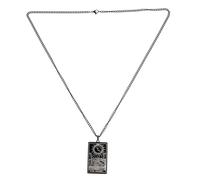 Gatuida Collier pour Homme Pendentif Tarot en Acier Inoxydable Plaqué Or Véritable Chaîne de Pull Noire Style Religieux Bijou Masculin Résistant à la Corrosion Accessoire Mode Hiver